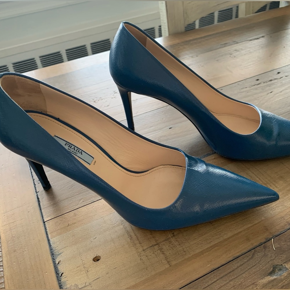 Beautiful blue Prada heels.
